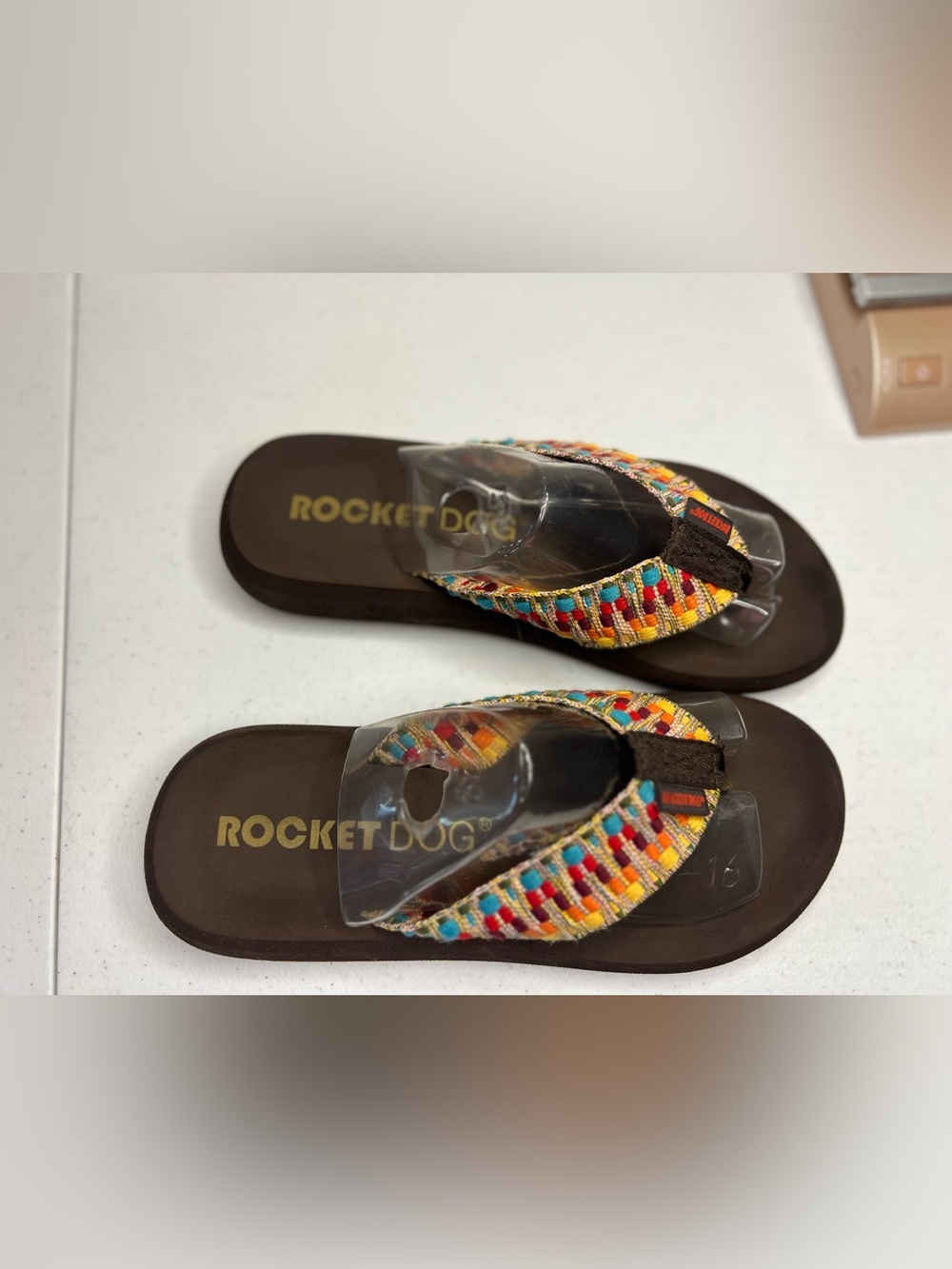 Rocket Dog women's platform Cushion Footbed flip-flops Size 9 colorful woven - Picture 2 of 7